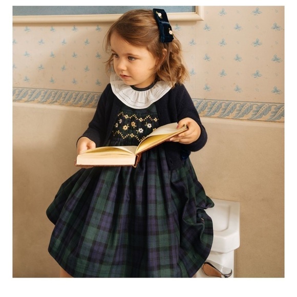 Navy BLUE & GREEN TARTAN DRESS Navy BLUE & GREEN TARTAN DRESS